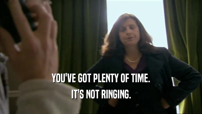 YOU'VE GOT PLENTY OF TIME. IT'S NOT RINGING. 