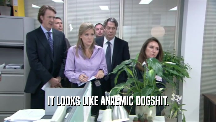 IT LOOKS LIKE ANAEMIC DOGSHIT.  