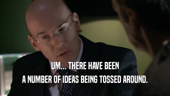 UM... THERE HAVE BEEN A NUMBER OF IDEAS BEING TOSSED AROUND. 