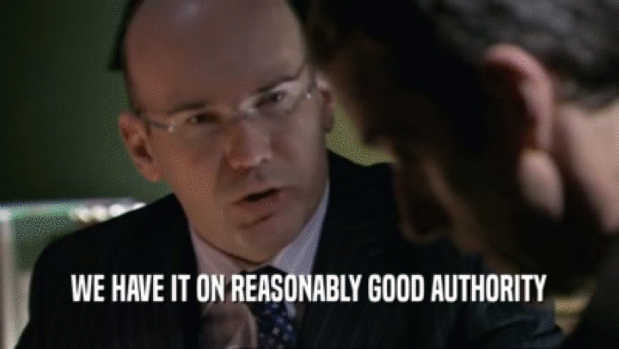 WE HAVE IT ON REASONABLY GOOD AUTHORITY  