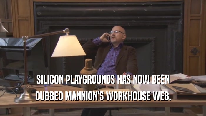 SILICON PLAYGROUNDS HAS NOW BEEN DUBBED MANNION'S WORKHOUSE WEB. 