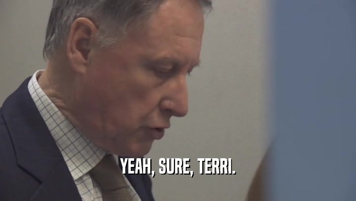 YEAH, SURE, TERRI.  