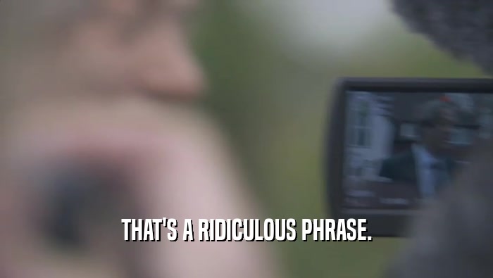 THAT'S A RIDICULOUS PHRASE.  