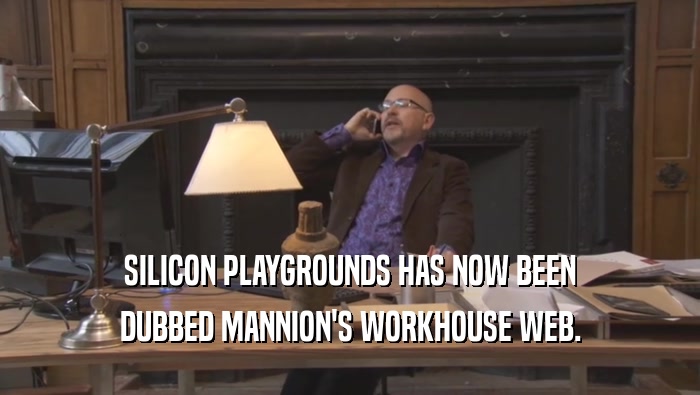 SILICON PLAYGROUNDS HAS NOW BEEN DUBBED MANNION'S WORKHOUSE WEB. 
