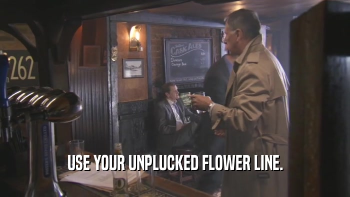 USE YOUR UNPLUCKED FLOWER LINE.  
