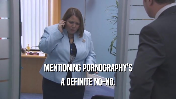 MENTIONING PORNOGRAPHY'S A DEFINITE NO-NO. 