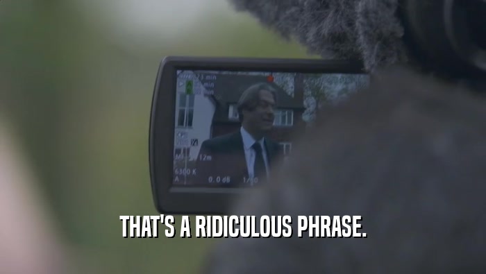 THAT'S A RIDICULOUS PHRASE.  