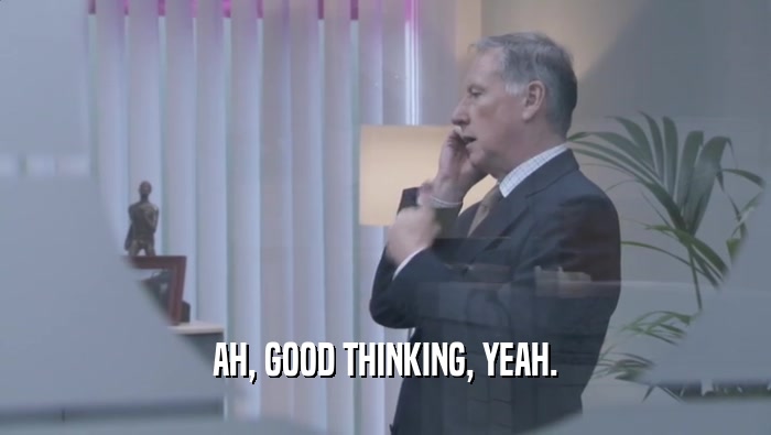 AH, GOOD THINKING, YEAH.  