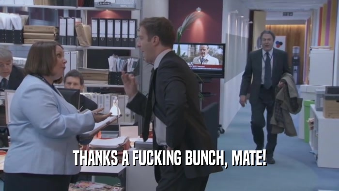 THANKS A FUCKING BUNCH, MATE!  