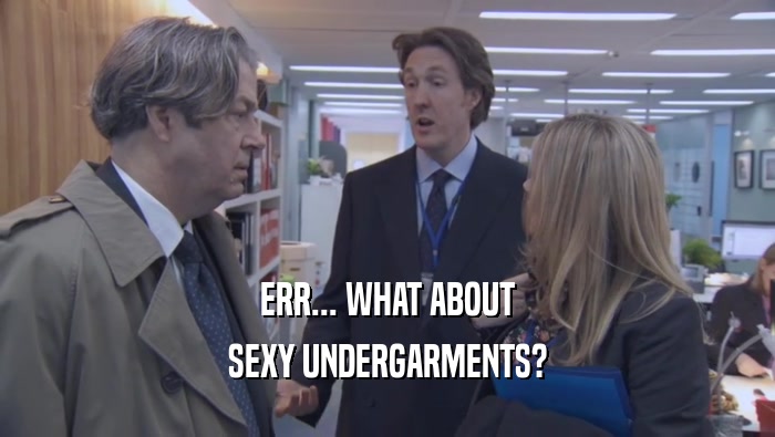 ERR... WHAT ABOUT SEXY UNDERGARMENTS? 
