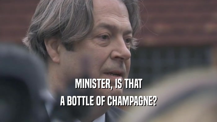 MINISTER, IS THAT A BOTTLE OF CHAMPAGNE? 
