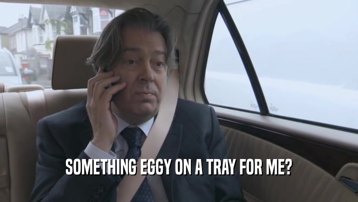 SOMETHING EGGY ON A TRAY FOR ME?  