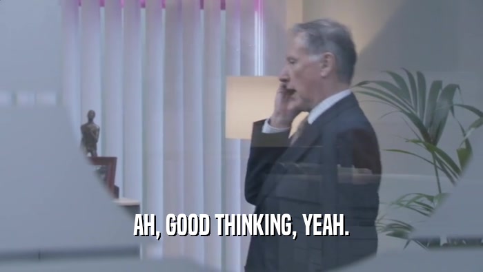 AH, GOOD THINKING, YEAH.  