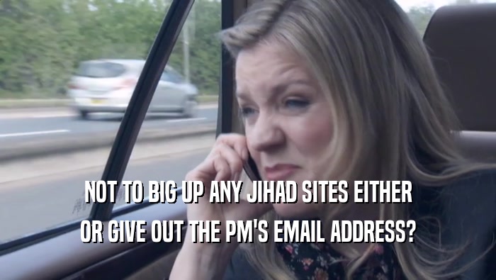 NOT TO BIG UP ANY JIHAD SITES EITHER OR GIVE OUT THE PM'S EMAIL ADDRESS? 