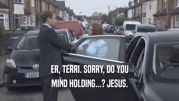 ER, TERRI. SORRY, DO YOU MIND HOLDING...? JESUS. 