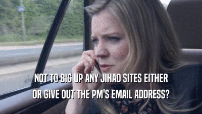 NOT TO BIG UP ANY JIHAD SITES EITHER
 OR GIVE OUT THE PM'S EMAIL ADDRESS?
 