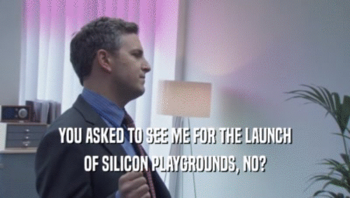 YOU ASKED TO SEE ME FOR THE LAUNCH OF SILICON PLAYGROUNDS, NO? 