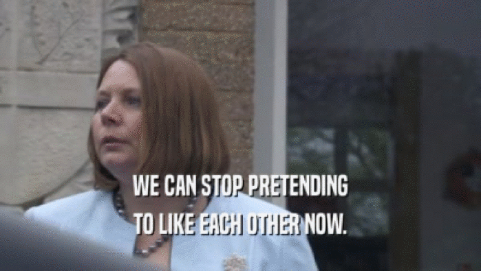WE CAN STOP PRETENDING TO LIKE EACH OTHER NOW. 