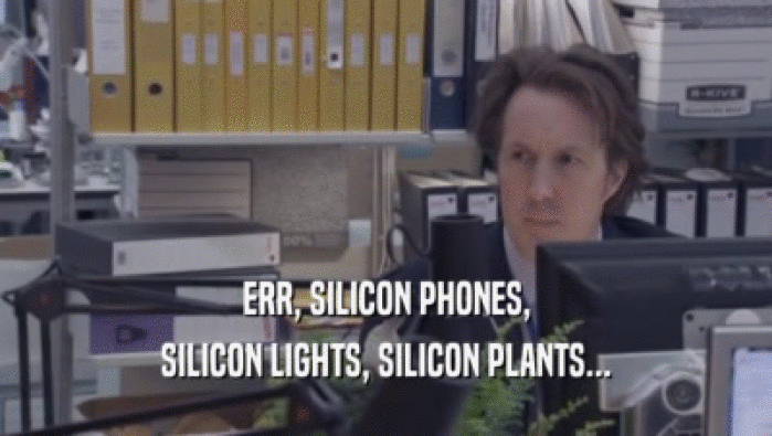ERR, SILICON PHONES,
 SILICON LIGHTS, SILICON PLANTS...
 