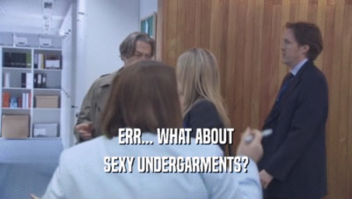 ERR... WHAT ABOUT SEXY UNDERGARMENTS? 