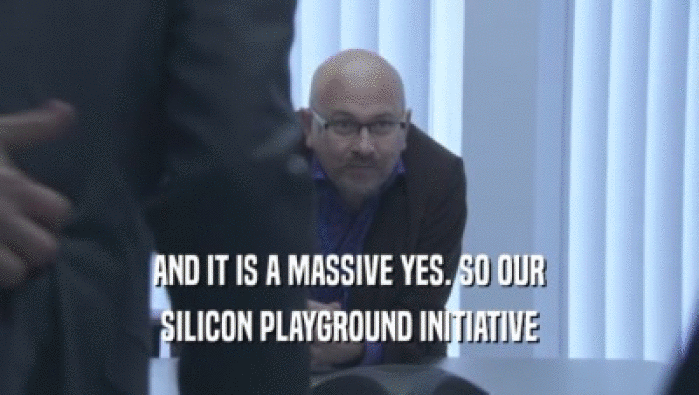 AND IT IS A MASSIVE YES. SO OUR
 SILICON PLAYGROUND INITIATIVE
 