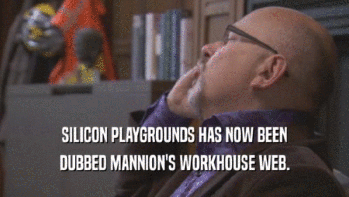 SILICON PLAYGROUNDS HAS NOW BEEN DUBBED MANNION'S WORKHOUSE WEB. 