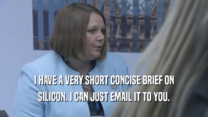 I HAVE A VERY SHORT CONCISE BRIEF ON SILICON. I CAN JUST EMAIL IT TO YOU. 