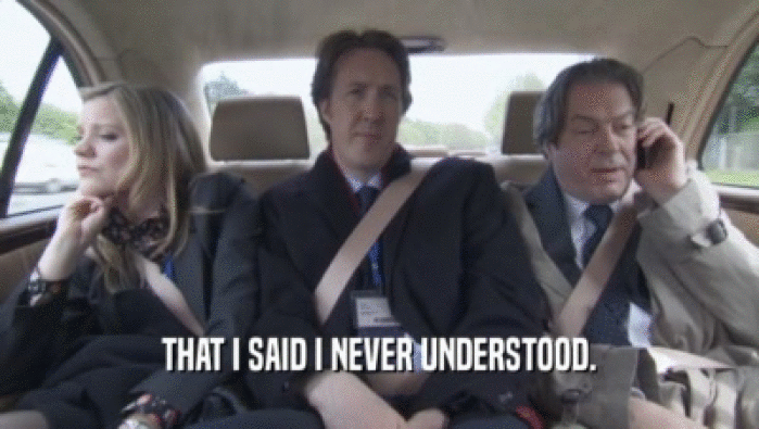 THAT I SAID I NEVER UNDERSTOOD.  