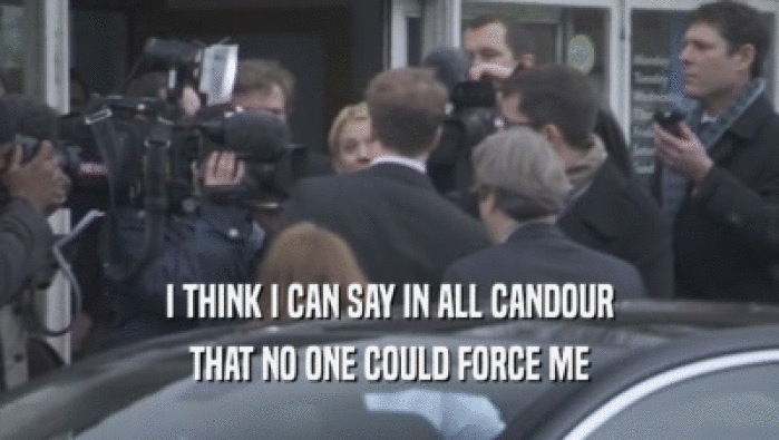 I THINK I CAN SAY IN ALL CANDOUR THAT NO ONE COULD FORCE ME 