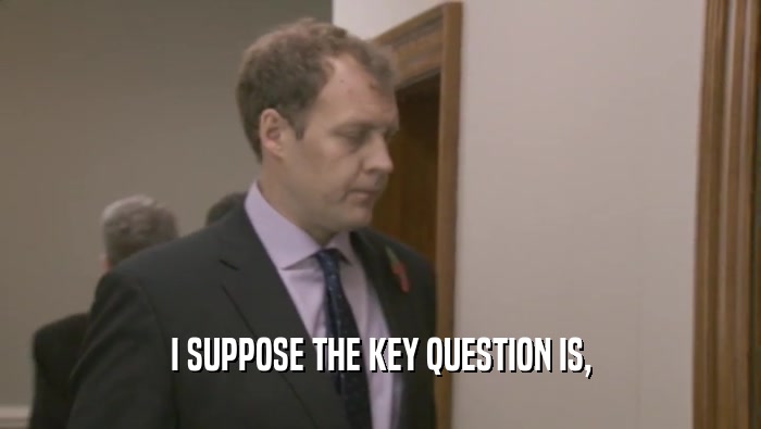 I SUPPOSE THE KEY QUESTION IS,  