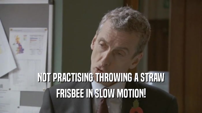 NOT PRACTISING THROWING A STRAW FRISBEE IN SLOW MOTION! 