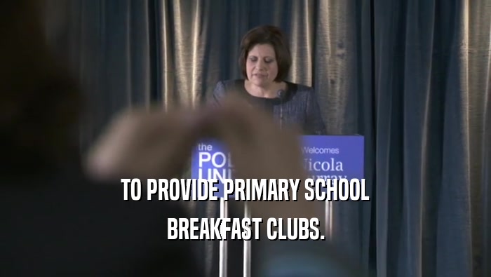 TO PROVIDE PRIMARY SCHOOL
 BREAKFAST CLUBS.
 
