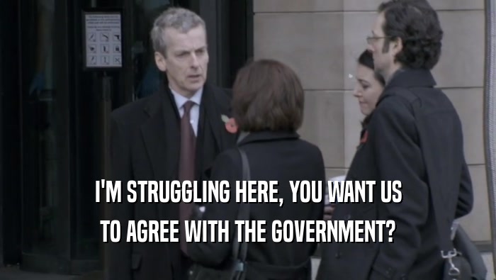 I'M STRUGGLING HERE, YOU WANT US TO AGREE WITH THE GOVERNMENT? 