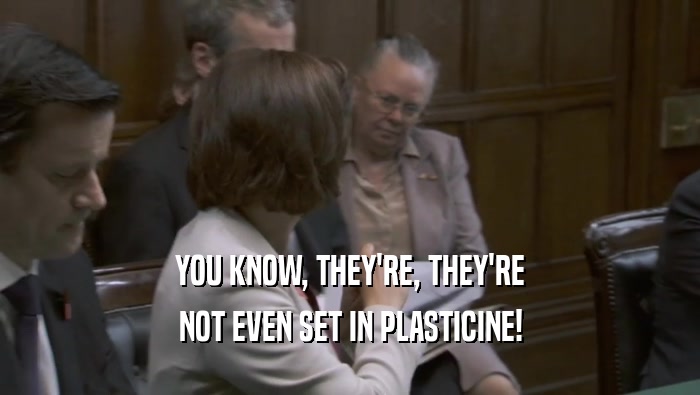 YOU KNOW, THEY'RE, THEY'RE NOT EVEN SET IN PLASTICINE! 