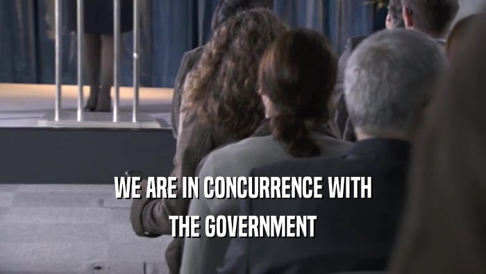WE ARE IN CONCURRENCE WITH
 THE GOVERNMENT
 