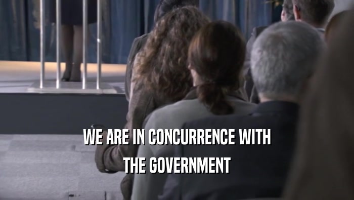 WE ARE IN CONCURRENCE WITH THE GOVERNMENT 