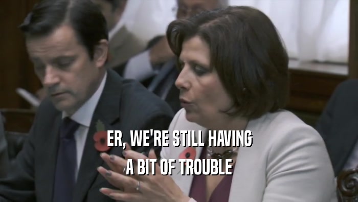 ER, WE'RE STILL HAVING A BIT OF TROUBLE 