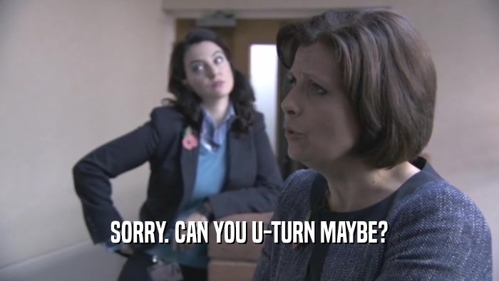 SORRY. CAN YOU U-TURN MAYBE?  