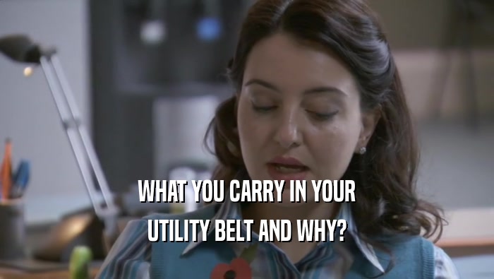 WHAT YOU CARRY IN YOUR UTILITY BELT AND WHY? 