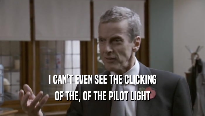 I CAN'T EVEN SEE THE CLICKING OF THE, OF THE PILOT LIGHT 