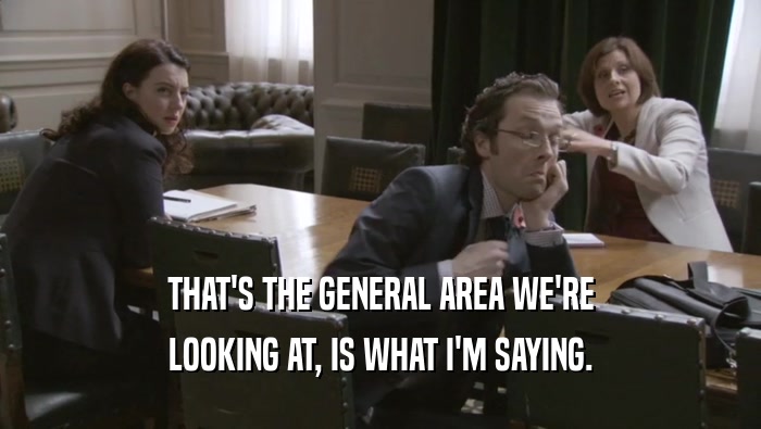 THAT'S THE GENERAL AREA WE'RE LOOKING AT, IS WHAT I'M SAYING. 
