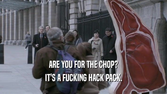 ARE YOU FOR THE CHOP? IT'S A FUCKING HACK PACK. 