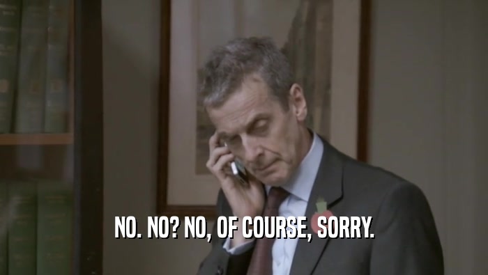NO. NO? NO, OF COURSE, SORRY.  