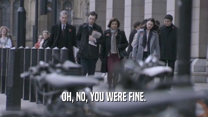 OH, NO, YOU WERE FINE.  