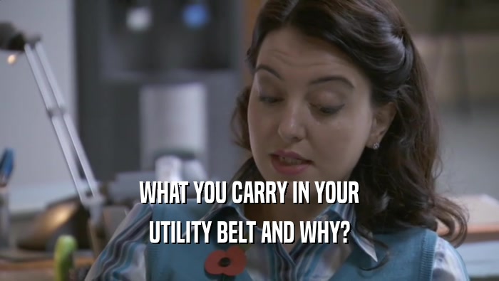 WHAT YOU CARRY IN YOUR UTILITY BELT AND WHY? 