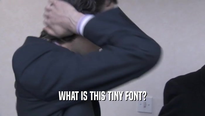 WHAT IS THIS TINY FONT?  