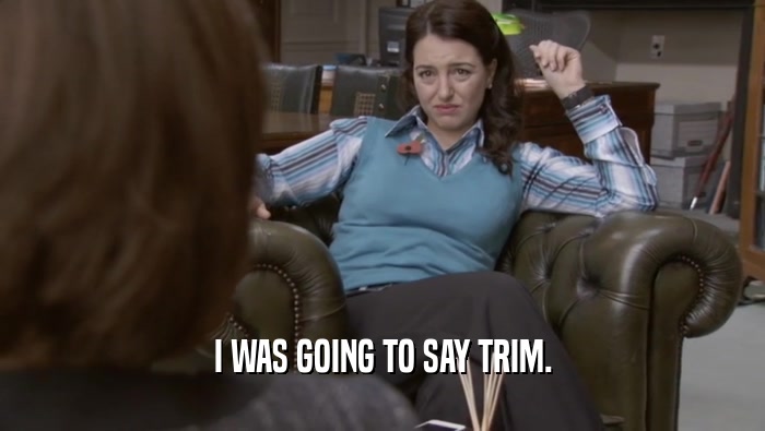 I WAS GOING TO SAY TRIM.  