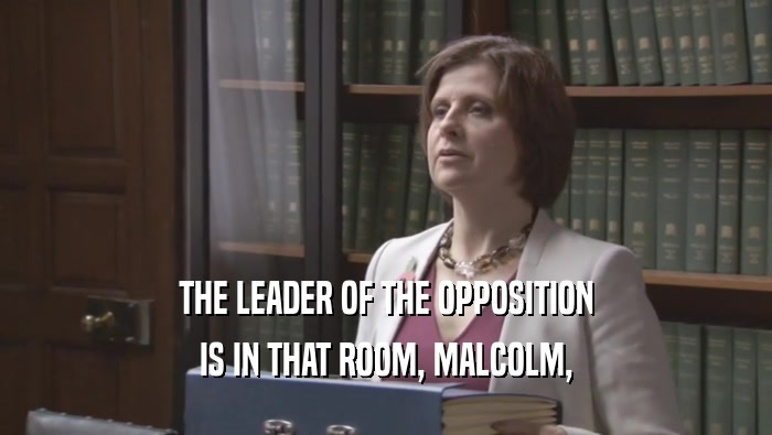 THE LEADER OF THE OPPOSITION IS IN THAT ROOM, MALCOLM, 