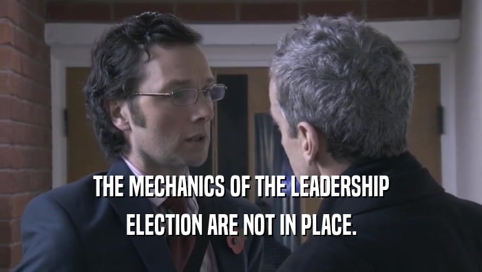 THE MECHANICS OF THE LEADERSHIP ELECTION ARE NOT IN PLACE. 