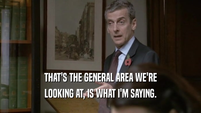 THAT'S THE GENERAL AREA WE'RE LOOKING AT, IS WHAT I'M SAYING. 